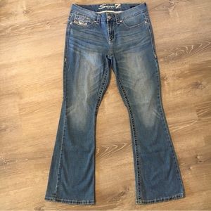 SEVEN 7 Womens Size 12 Low Rise Hippie Boot Cut Stretch Denim Jeans Y2K 2000s